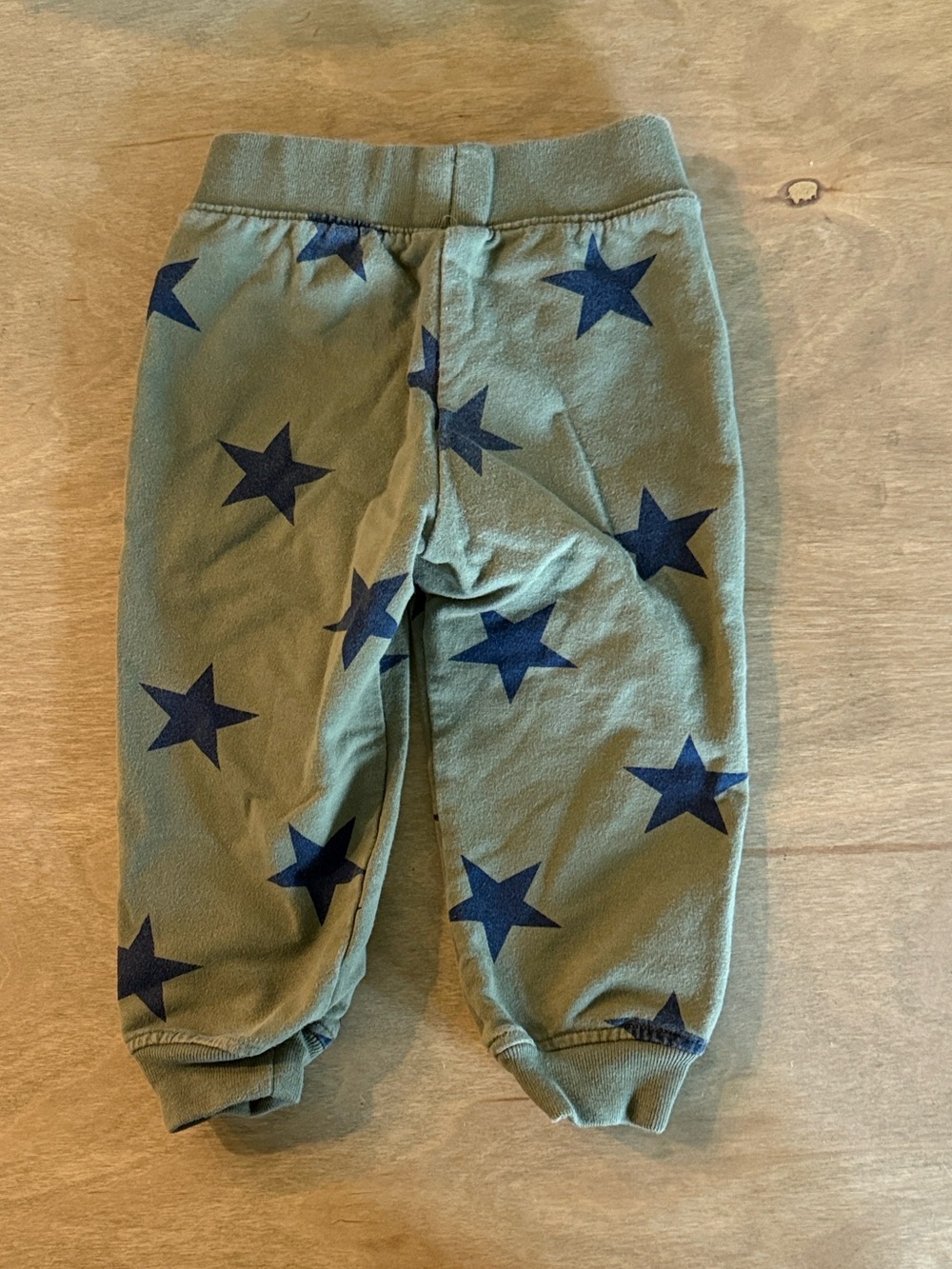 Primary Brand Olive Green Baby Joggers with Navy Star Accent